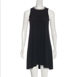 Karl Lagerfeld Pearl Embellished Mini Black Dress